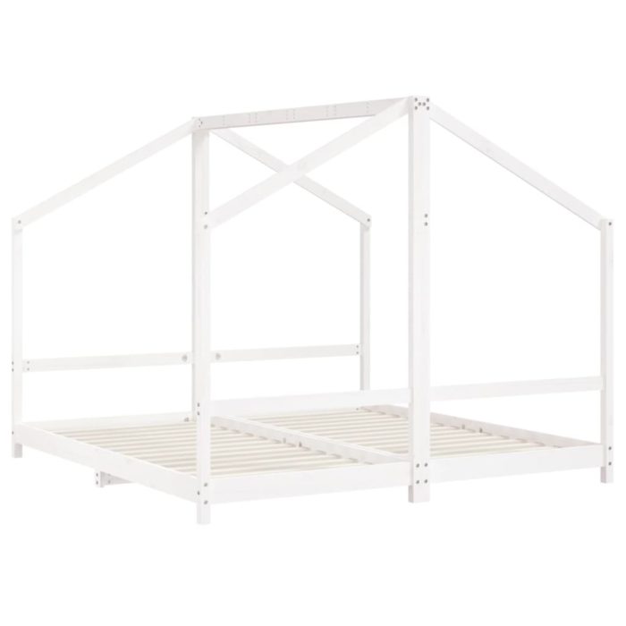 vidaXL Barnesengeramme hvit 2x(90×190) cm heltre furu