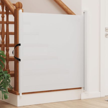 vidaXL Uttrekkbar kjæledyrport hvit 82,5×125 cm