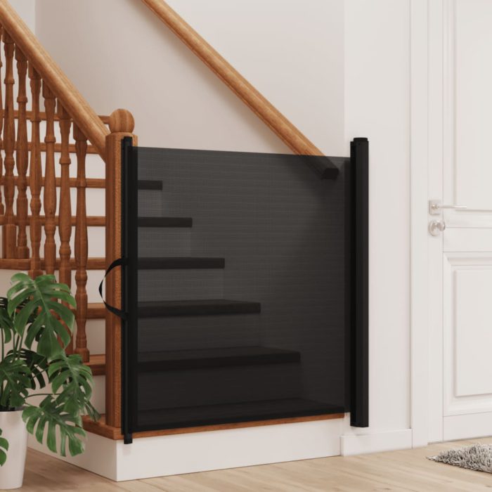 vidaXL Uttrekkbar kjæledyrport svart 102,5×125 cm
