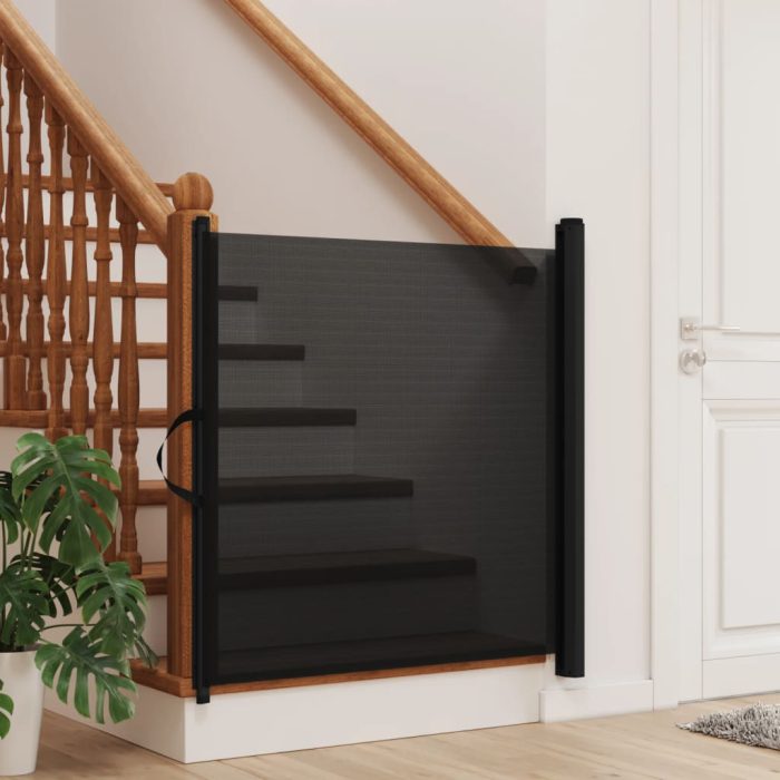 vidaXL Uttrekkbar kjæledyrport svart 117,5×125 cm