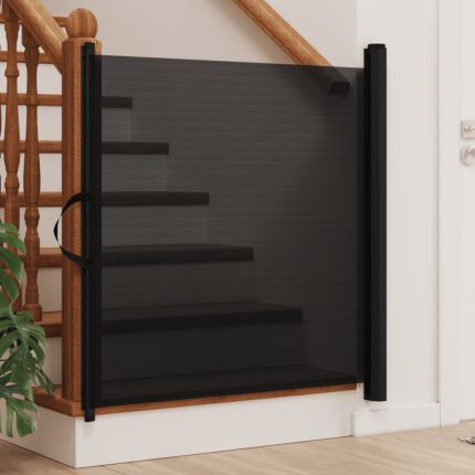 vidaXL Uttrekkbar kjæledyrport svart 117,5×125 cm