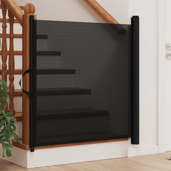 vidaXL Uttrekkbar kjæledyrport svart 117,5×125 cm