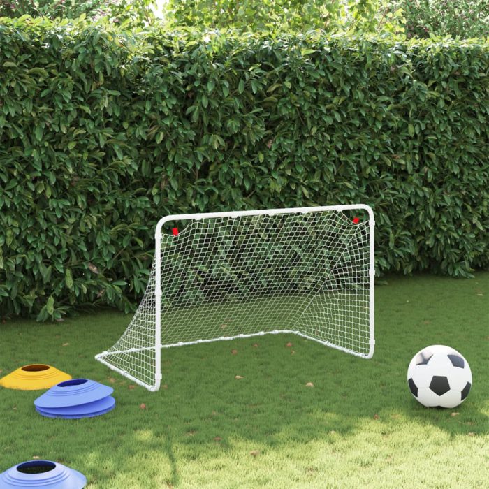 vidaXL Fotballmål hvit 122x81x81 cm stål