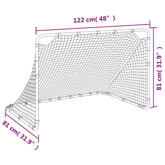 vidaXL Fotballmål hvit 122x81x81 cm stål