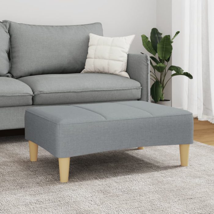 vidaXL Fotskammel lysegrå 77x55x31 cm stoff