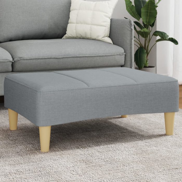 vidaXL Fotskammel lysegrå 77x55x31 cm stoff