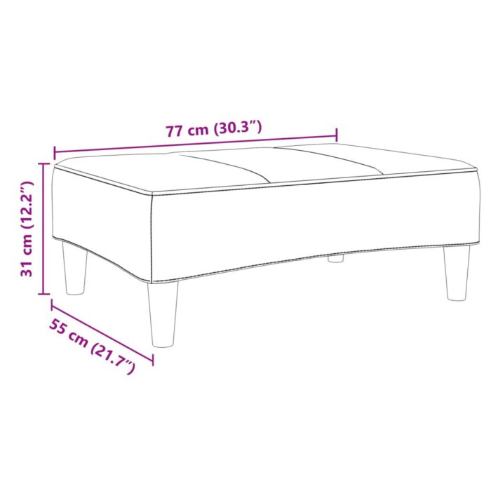 vidaXL Fotskammel mørkegrå 77x55x31 cm stoff
