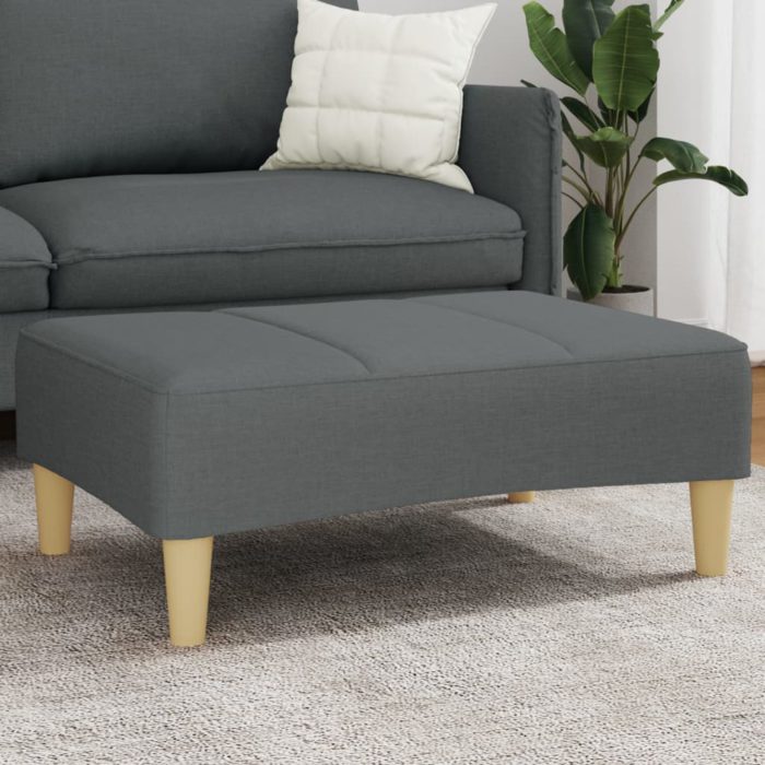 vidaXL Fotskammel mørkegrå 77x55x31 cm stoff