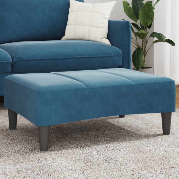 vidaXL Fotskammel blå 77x55x31 cm fløyel