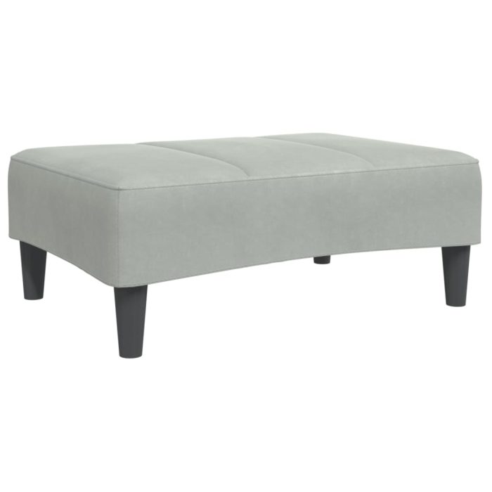 vidaXL Fotskammel lysegrå 77x55x31 cm fløyel