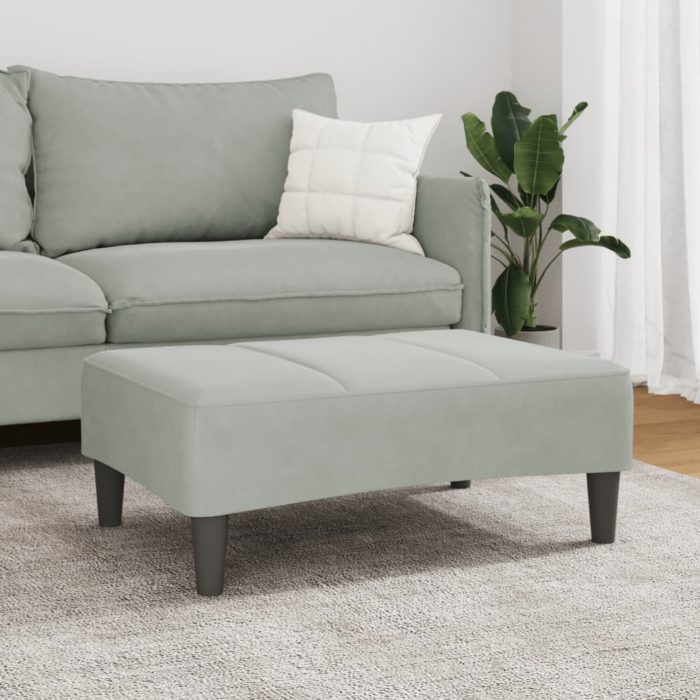 vidaXL Fotskammel lysegrå 77x55x31 cm fløyel