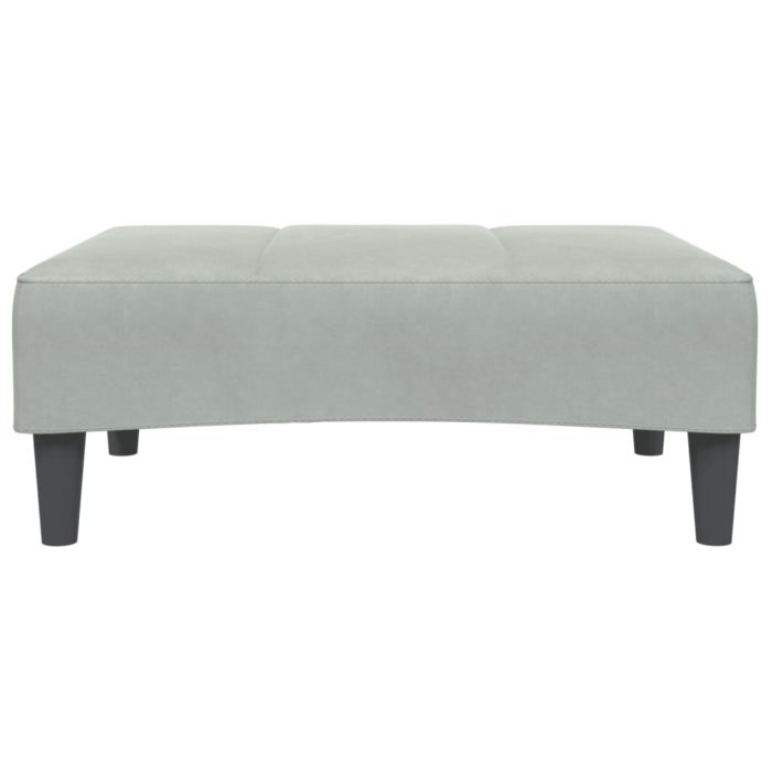 vidaXL Fotskammel lysegrå 77x55x31 cm fløyel