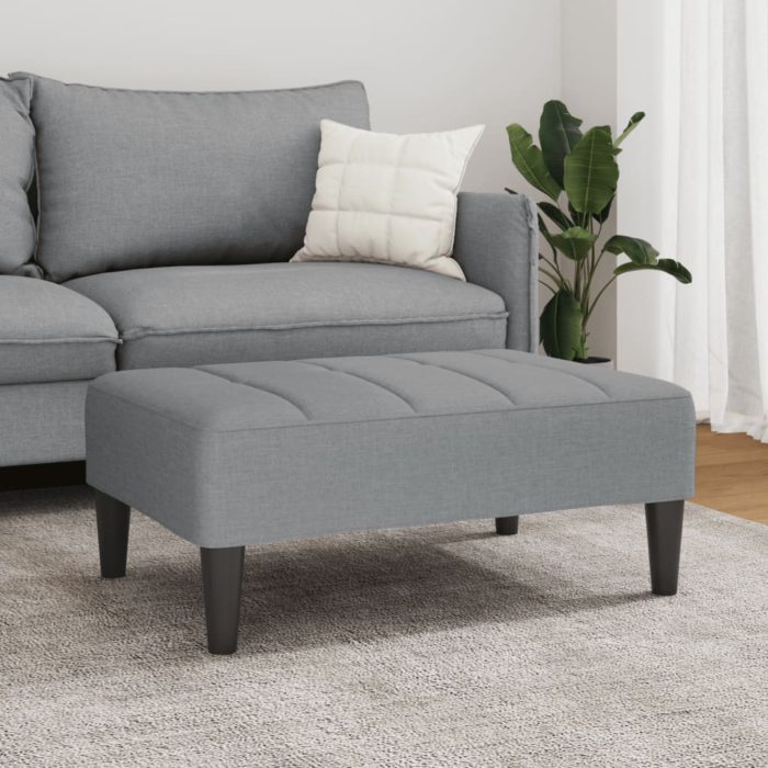vidaXL Fotskammel lysegrå 77x55x31 cm stoff
