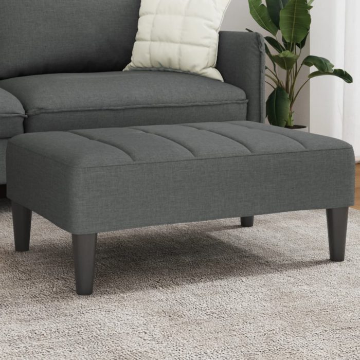 vidaXL Fotskammel mørkegrå 77x55x31 cm stoff