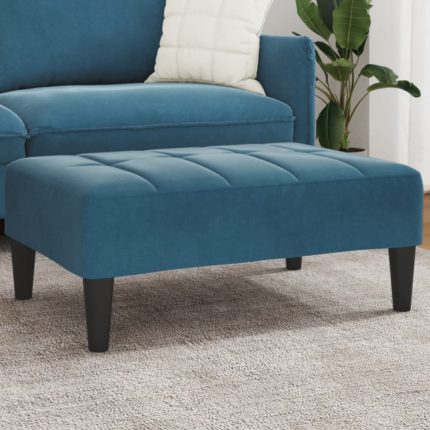 vidaXL Fotskammel blå 77x55x31 cm fløyel