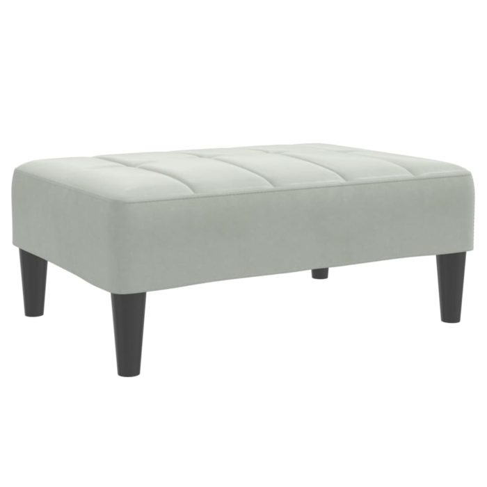 vidaXL Fotskammel lysegrå 77x55x31 cm fløyel