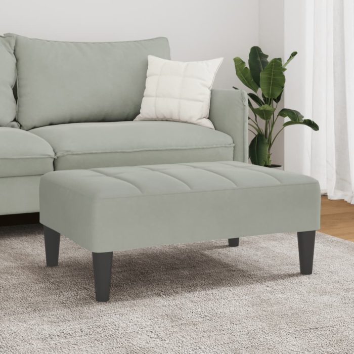 vidaXL Fotskammel lysegrå 77x55x31 cm fløyel