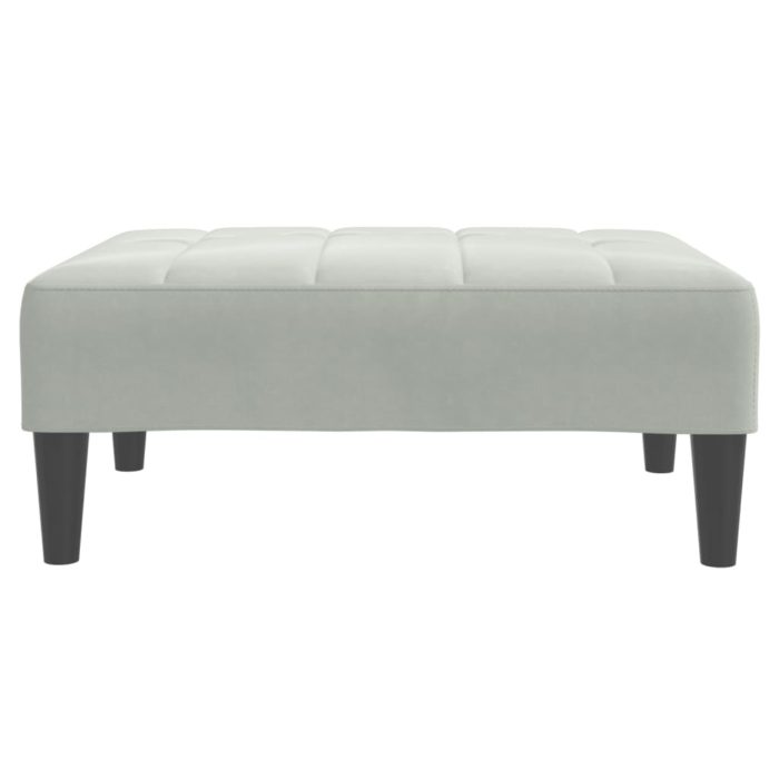 vidaXL Fotskammel lysegrå 77x55x31 cm fløyel