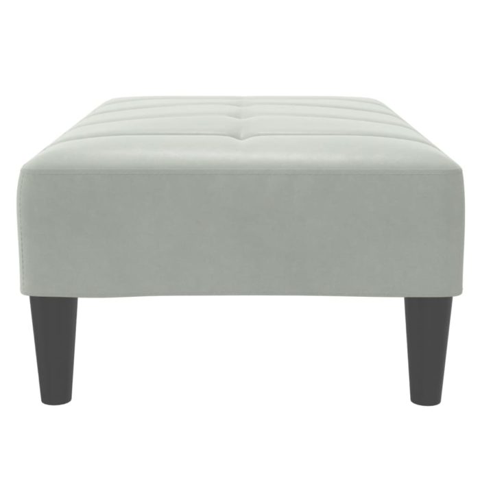 vidaXL Fotskammel lysegrå 77x55x31 cm fløyel