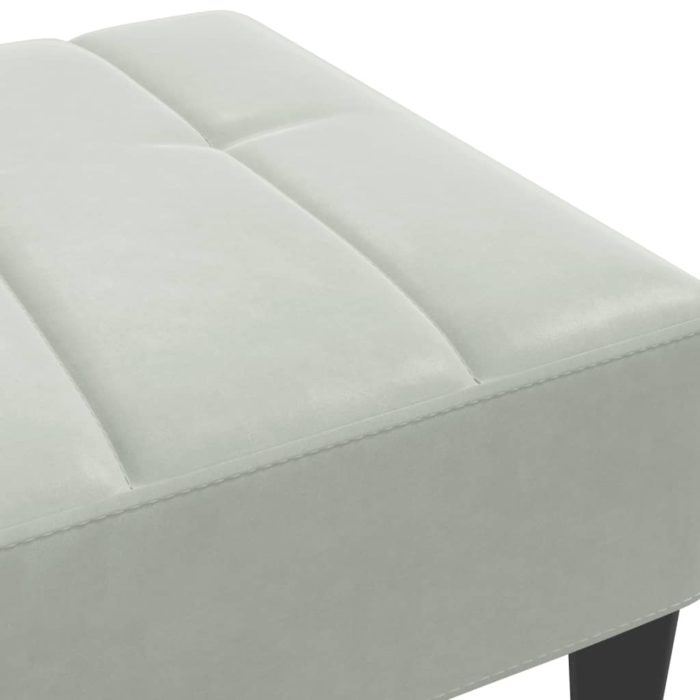 vidaXL Fotskammel lysegrå 77x55x31 cm fløyel