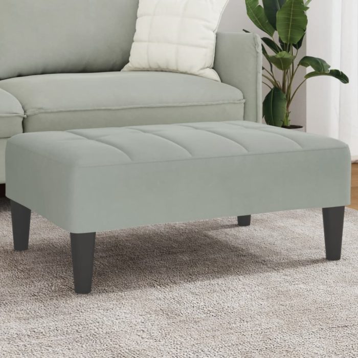 vidaXL Fotskammel lysegrå 77x55x31 cm fløyel