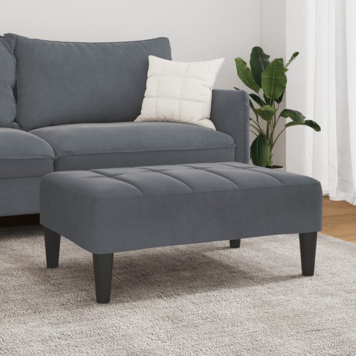 vidaXL Fotskammel mørkegrå 77x55x31 cm fløyel
