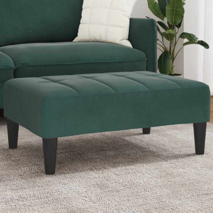 vidaXL Fotskammel mørkegrønn 77x55x31 cm fløyel