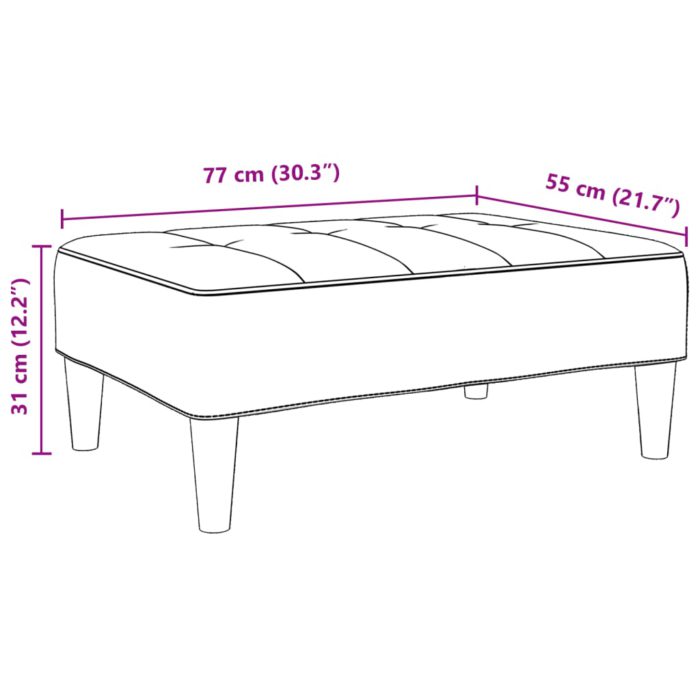 vidaXL Fotskammel svart 77x55x31 cm fløyel