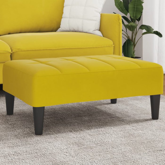 vidaXL Fotskammel gul 77x55x31 cm fløyel