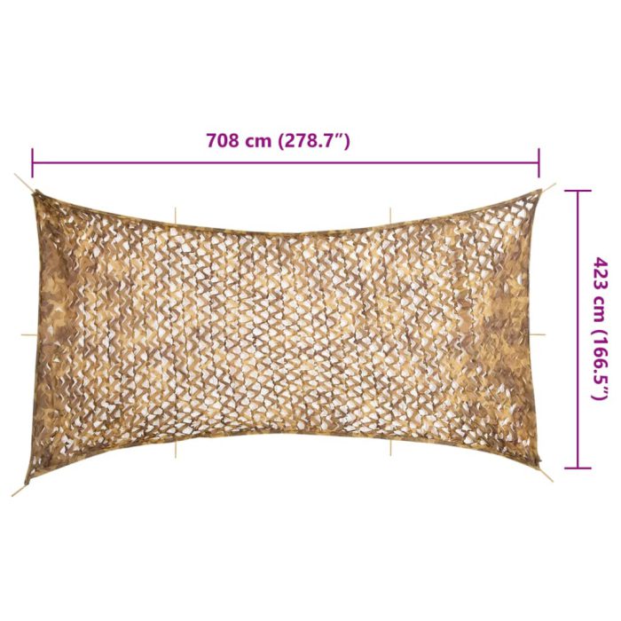 vidaXL Kamuflasjenett med oppbevaringspose 708×423 cm sand