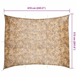 vidaXL Kamuflasjenett med oppbevaringspose 618×512 cm sand