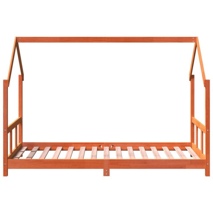 vidaXL Sengeramme for barn voksbrun 90×190 cm heltre furu