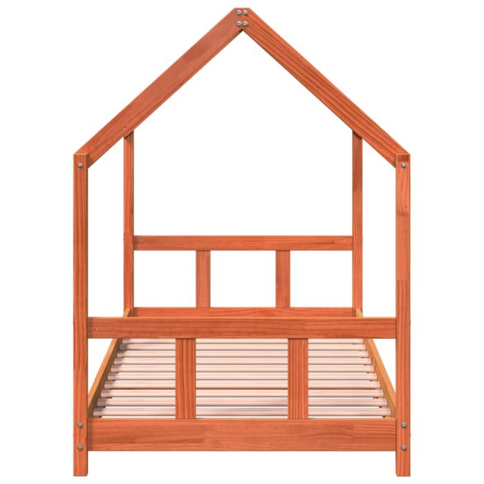 vidaXL Sengeramme for barn voksbrun 90×190 cm heltre furu