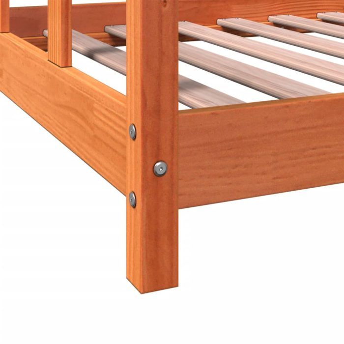 vidaXL Sengeramme for barn voksbrun 90×190 cm heltre furu