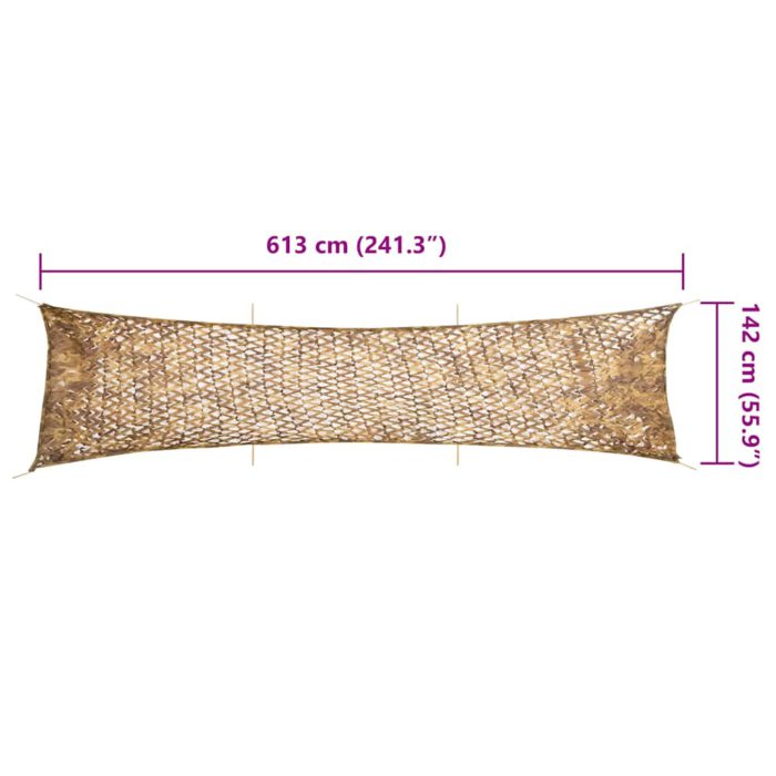 vidaXL Kamuflasjenett med oppbevaringspose 613×138 cm sand