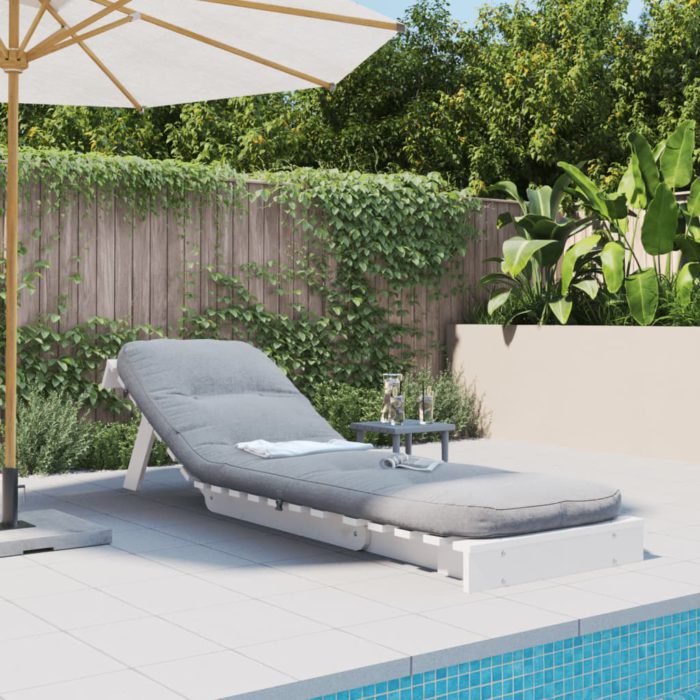 vidaXL Futonsofa med madrass hvit 60x206x11 cm heltre furu