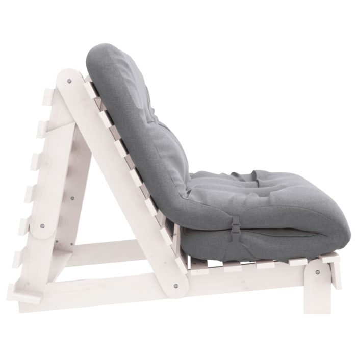 vidaXL Futonsofa med madrass hvit 100x206x11 cm heltre furu