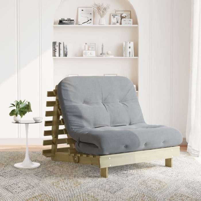 vidaXL Futonsofa med madrass 100x206x11 cm impregnert furu