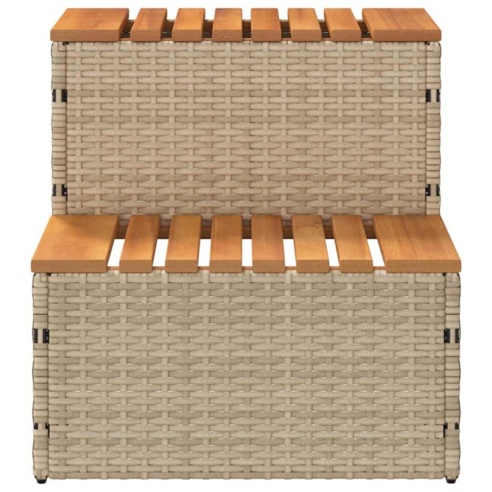 vidaXL Badestamp trinn beige 50x50x50,5 cm polyrotting&heltre akasie