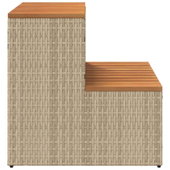 vidaXL Badestamp trinn beige 50x50x50,5 cm polyrotting&heltre akasie