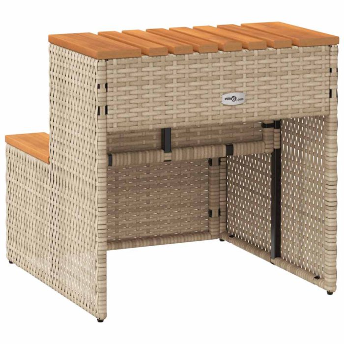 vidaXL Badestamp trinn beige 50x50x50,5 cm polyrotting&heltre akasie