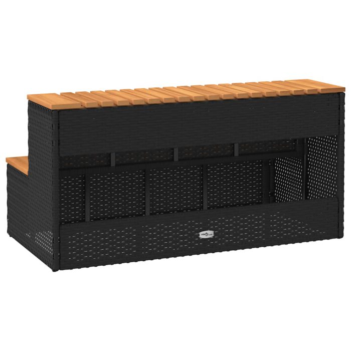 vidaXL Badestamp trinn svart 100x50x50,5 cm polyrotting&heltre akasie
