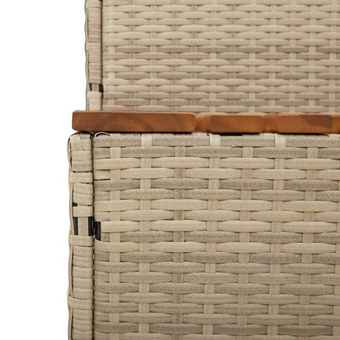 vidaXL Badestamp trinn beige 100x50x50,5 cm polyrotting&heltre akasie