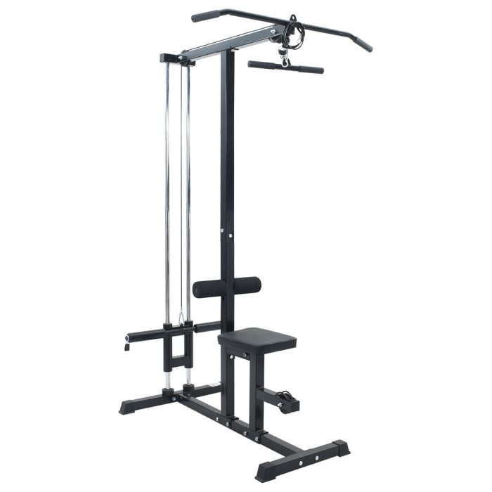 vidaXL Lat Pulldown Maskin med Justerbart Sete 80 kg Lastbar Stål