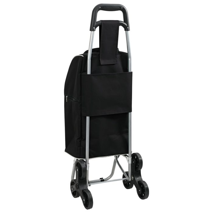 vidaXL Handlevogn med trappetagger Svart 38 L
