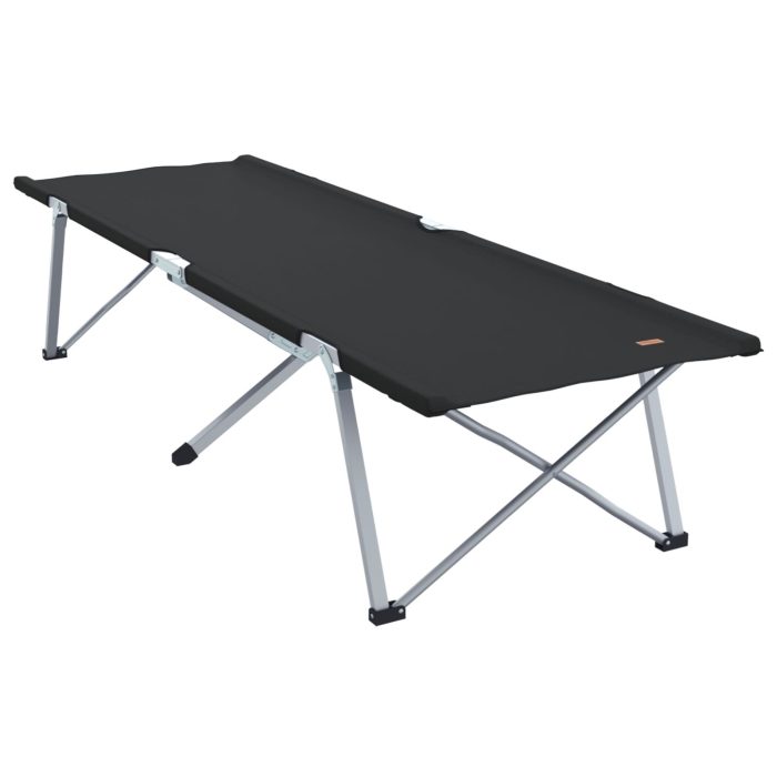 vidaXL sammenleggbart campingbed med bæreveske Svart 600D Oxford stoff