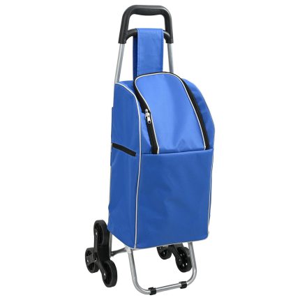 vidaXL Handlevogn med trappeklatrer Blå 38 L